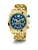 GUESS Analoog horloge ‘Resistance’  royal blue/koningsblauw / goud / offwhite
