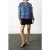 French Connection Anita Hallie Crinkle Shirt Blue Multi Slate