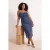 Trendyol Curve Dames Blauw Geruit Midi Mouwloos Casual A-lijn Grote maten Jurk