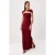 TRENDYOLMİLLA Dames Bordeaux Effen Maxi Mouwloos Recht Avond & Gala Jurk
