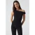 Slimfitblouse met gesmockte details en blote schouders