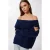 Comfortabele Off-Shoulder Textured Knit Trui met Madonna Kraag