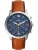 FOSSIL Analoog horloge ‘FS5453’  blauw / cognac / zilver
