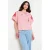 LOLALIZA gestreepte blouse met borduursels – lichtroze