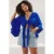 Trendyol Curve Dames Blauw Effen Driekwart mouw Regular fit Grote maten Blouses