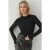 Gestructureerde Slim Fit Crew Neck Lange Mouwen Top