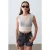 Mouwloze Kanten Geribde Blouse