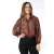 EsQualo Blouse Puff Slve Chiffon Rewilding Print