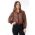 EsQualo Blouse Puff Slve Chiffon Rewilding Print
