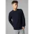 LMTD katoenen gebreide trui met kabels – donkerblauw