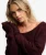 Geborstelde Trui met Boothals Relaxed Pasvorm Red
