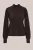 WE Fashion – Dames jersey plissé top – Regular fit – Donkerbruin –