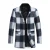 Heren lange slim fit geruite winter dikke jas met sjaalkraag blauw