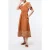 French Connection Cambria Cotton Embroidered Drs Coffee Brown