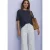 Basic Shirt met boothals en elastische zoom