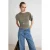 TRENDYOLMİLLA Dames Kaki Effen Kort Getailleerd Blouses
