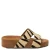 Lazamani Mille slippers met plateauzool en zebraprint beige/zwart