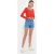 Ronde Hals Woven Top met Knopdetail