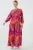 Geprinte V-hals Maxi-jurk met knoopsluiting