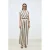 Suncoo wide leg high waist gestreepte broek crème