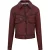 Rode retro biker leren damesjas – Kopervik