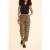 ICode Floral Leo Print Beige Pants Ecru