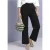 Broek met Wide Leg pijpen en knoopdetails