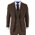 Bruin krijtstreep 3-delig slim fit formeel dinerpak voor heren