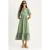 V-hals Midi-jurk met Strik
