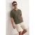TRENDYOL MAN Jongens Kaki Ajour Kort Relaxed fit Poloshirts