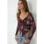 Slim Fit V-Hals Bloes met Bloemenprint