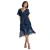 Vrouwen chiffon jurk met vlindermouwen Goddiva Midi