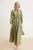 Trendyol Modest Dames Kaki Effen Maxi Lang Skater Modest Jurken
