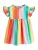 Next Jurk  azuur / oranje / pastelroze / lichtrood