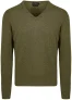 Steppin’ Out Trui Cotton Cashmere V-hals Olijfgroen