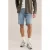 WE Fashion Blue Ridge denim regular short blauw