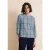 Street One Dames Ruiten shirt met 3/4-mouwen in Blauw