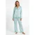 Ted Baker Fern 1pk Monogram Tb Traditional Satin Pj Set Aquifer Print