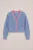 WE Fashion – Meisjes cardigan van katoenmix met colourblock en embroidery – Regular fit – Paars – Katoen –