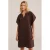 WE Fashion zomerjurk bruin met linnen