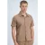GABBIANO katoenen regular fit overshirt met ingebreid patroon – lichtbruin