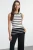 TRENDYOLMİLLA Dames Ecru Gestreept Mouwloos Getailleerd Blouses