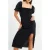 French Connection Afina Verona Ruched Midi Dress Black
