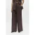 OBJECT wide leg high waist casual broek donkerbruin