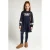 LOOXS little kanten A-lijn jurk met tekst – donkerblauw