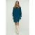 Petrol Blue Pocket Detail Tencel Jurk
