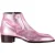 Saint Laurent Metallische Amandelneus Enkellaarsjes in Roze Leer