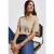 Street One Dames Gestructureerd gemengd shirt in Beige