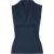 Mouwloze top met V-hals en gedrapeerde details – Donkerblauw