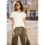 Street One Studio Dames Shirt met overhangende schouder en knoopdetail in Wit